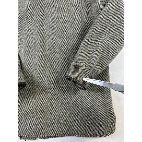 Vtg Woolrich Gray Shacket Mens Medium Herringbone Shirt‎ Wool Jacket Button Up - Picture 6 of 9